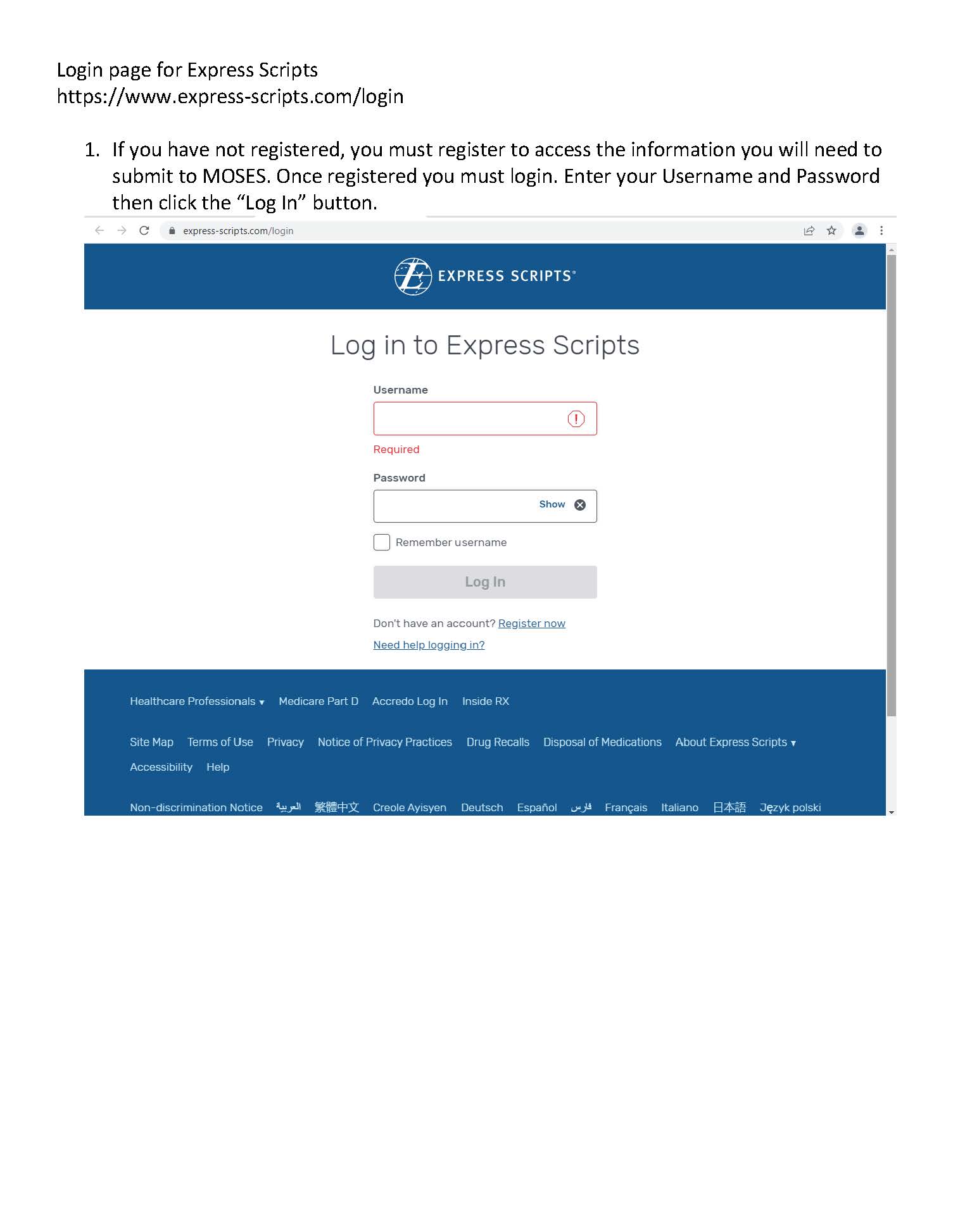 EXPRESS SCRIPTS TUTORIAL Massachusetts Organization of State